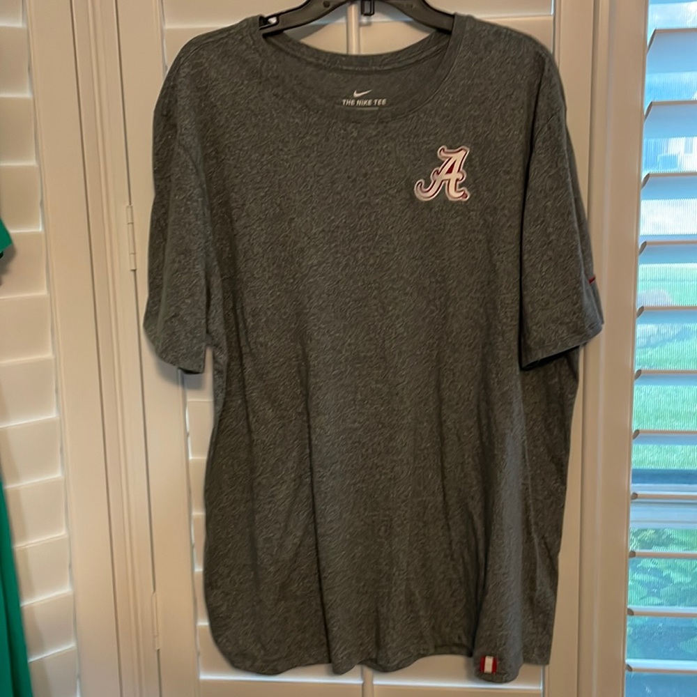 Nike Tee, Alabama emblem, 2XL, grey 50% cotton & 50% polyester